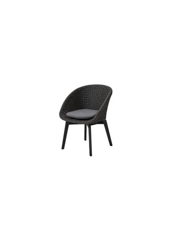 Cane-line - Chair - Peacock chair INDOOR - Frame: Cane-line Soft Rope, Dark Grey, Black Teak Legs / Cushion: Cane-line Natté, Grey