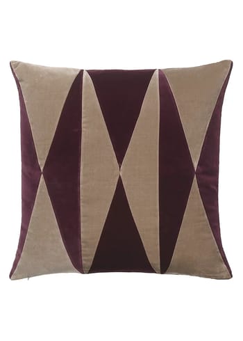 Christina Lundsteen - Coussin - Anneli - aubergine/taupe