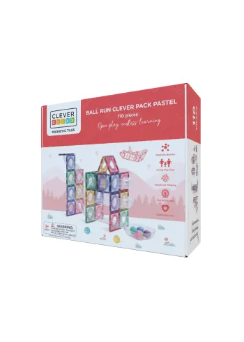 Cleverclixx - Spielzeug - Ball Run Clever Pack Pastel 110 pieces - Pastel