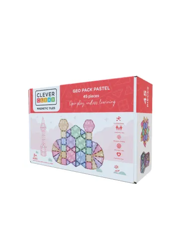 Cleverclixx - Spielzeug - Geo Pack Pastel 45 pieces - Pastel