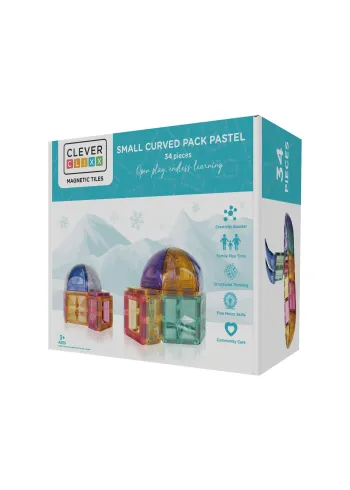 Cleverclixx - Toys - Small Curved Pack Pastel | 34 pieces - Pastel