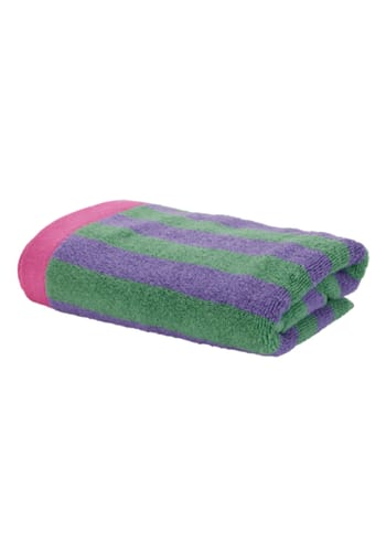 Cozy Living - Handduk - Towel Stripe - Green/Purple/Pink
