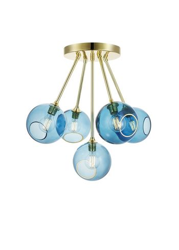 Design By Us - Péndulo - Ballroom Molecule Lamp - Blue/Gold