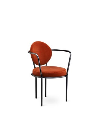Design By Us - Silla de comedor - Casablanca chair - Black Frame - Velvet - Nevotex Ritz Trend - Brick