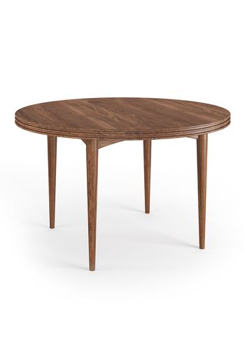 dk3 - Spisebord - Groove Table Round - Fast Bordplade - Walnut