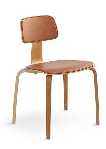 Engelbrechts - Krzesło - KEVI 2070 - Oak/Wood frame - Upholstery seat ultra brandy