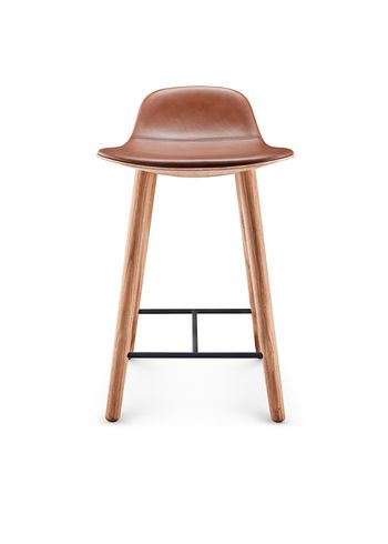 Eva Solo - Banco de bar - Eva Solo Abalone bar stool - Oak, Nature / Leather: Cognac