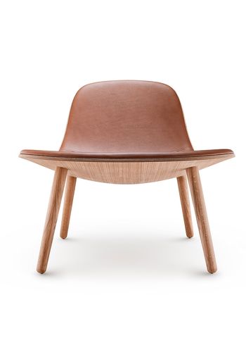 Eva Solo - Fotel - Eva Solo Abalone lounge chair - Oak, Nature / Leather: Cognac