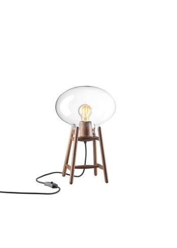 FDB Møbler / Furniture - Bordlampe - U4 - Hiti - Bordlampe - Valnød/ Sort ledning/ opalt glas