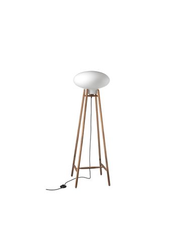 FDB Møbler / Furniture - Vloerlamp - U5 - Hitti - Gulvlampe - Walnut/ Black cord/ Opal glass