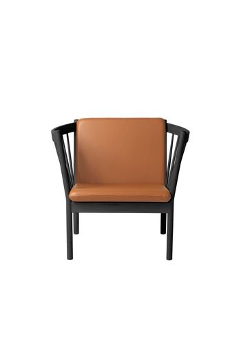 FDB Møbler / Furniture - Lænestol - J146 af Erik Ole Jørgensen - Sort Eg/Cognac Læder