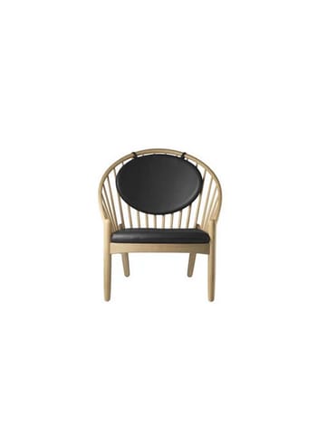 FDB Møbler / Furniture - Sillón - J166 by Poul M. Volther - Oak/Natural - Black Leather
