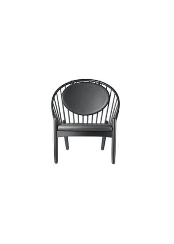 FDB Møbler / Furniture - Lounge stoel - J166 by Poul M. Volther - Oak/Black - Black Leather