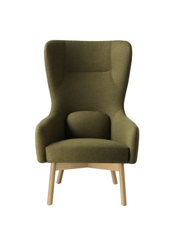 FDB Møbler / Furniture - Nojatuoli - L35 Gesja by Foersom & Hiort-Lorenzen - Oak / Wool - Natural / Green