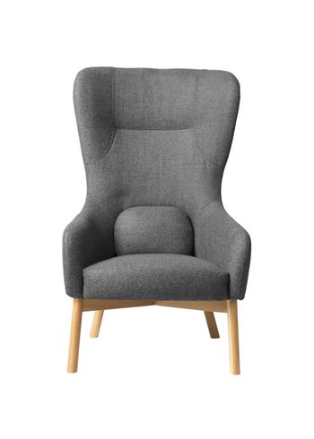 FDB Møbler / Furniture - Nojatuoli - L35 Gesja by Foersom & Hiort-Lorenzen - Oak / Wool - Natural / Dark Grey
