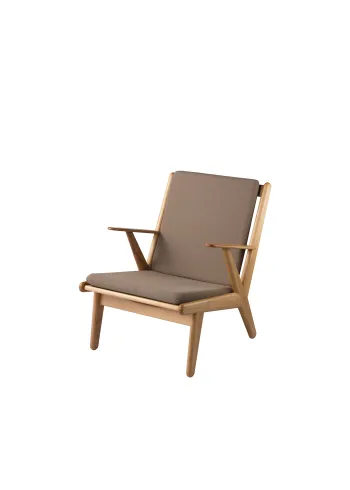 FDB Møbler / Furniture - Křeslo do obývacího pokoje - J53 - Lænestol - Dub Natur Oiled - tkanina Grain Taupe (61230)