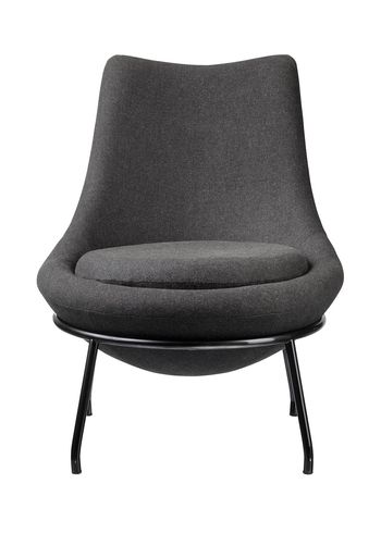 FDB Møbler / Furniture - Lounge chair - L40 - Bellamie - Stål/Uld - Mørkegrå (Camira)/Metal