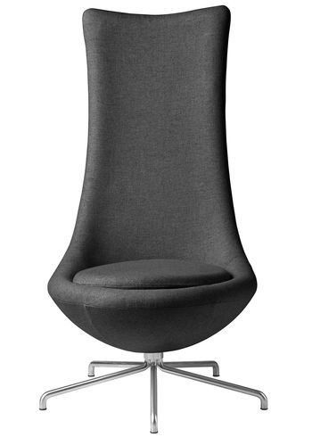 FDB Møbler / Furniture - Cadeira de banho - L41 Bellamie - Loungestol, High back - Mørkegrå (Camira), MLF28 / Metal