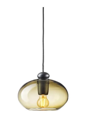 FDB Møbler / Furniture - Pendant lamp - U2 - Hiti - Eg, sort / Sort ledning/ Kobberfarvet glas