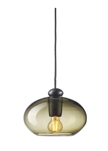 FDB Møbler / Furniture - Hängande lampa - U2 - Hiti - Eg, sort / Sort ledning/ Røgfarvet glas