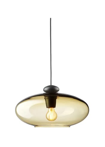 FDB Møbler / Furniture - Hängande lampa - U3 - Hiti - Pendel - Eg, sort / Sort ledning / Kobberfarvet glas