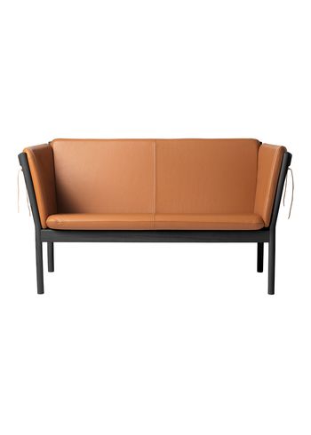 FDB Møbler / Furniture - Sofa - J148 2 pers by Erik Ole Jørgensen - Eg, Sort, Malet / Cognac Læder