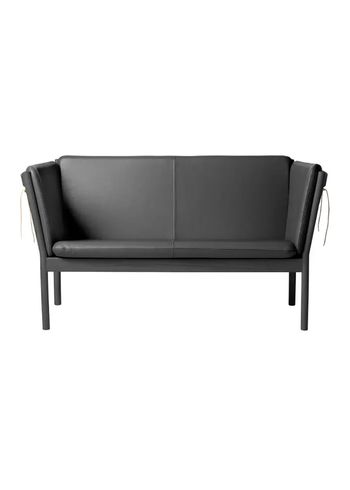 FDB Møbler / Furniture - Sofa - J148 2 pers by Erik Ole Jørgensen - Eg, Sort, Malet / Sort Læder