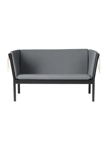 FDB Møbler / Furniture - Sohva - J148 2 pers af Erik Ole Jørgensen - Eg, Sort, Malet / Uld, Antracitgrå