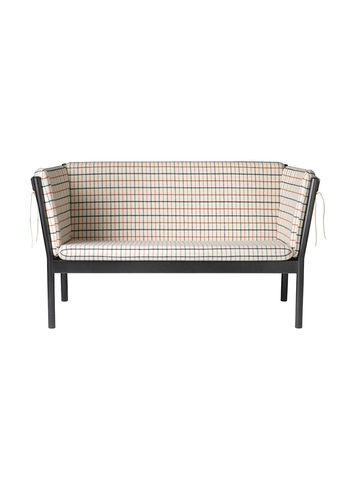 FDB Møbler / Furniture - Couch - J148 2 pers by Erik Ole Jørgensen - Eg, Sort, Malet / Uld, Rødternet Hestedækken