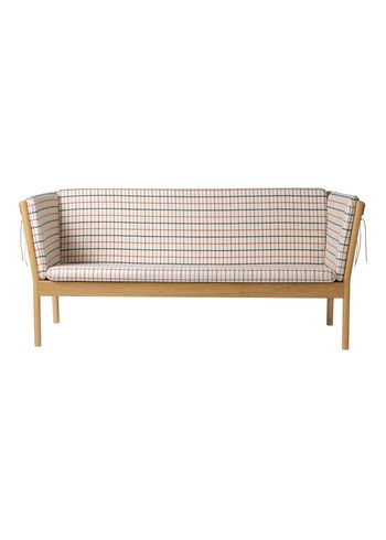 FDB Møbler / Furniture - Sofa - J149 3 pers by Erik Ole Jørgensen - Eg, Natur, Lakeret / Rødternet Hestedækken