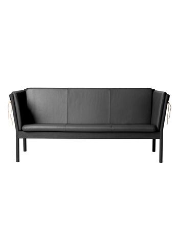 FDB Møbler / Furniture - Sofa - J149 3 pers af Erik Ole Jørgensen - Eg, Sort Malet / Sort Læder