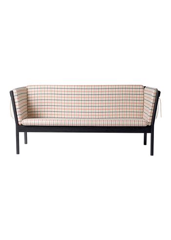 FDB Møbler / Furniture - Couch - J149 3 pers by Erik Ole Jørgensen - Eg, Sort, Malet / Uld, Rødternet Hestedækken