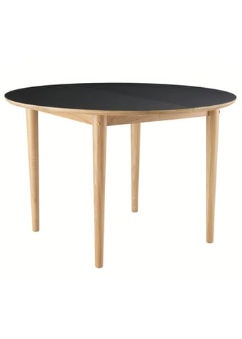FDB Møbler / Furniture - Dining Table - C62E Bjørk by Unit10 - Oak Nature / Black Linoleum