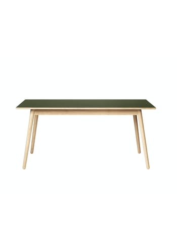FDB Møbler / Furniture - Tavolo da pranzo - C35B by Poul M. Volther - Oak / Linoleum - Natural / Olive