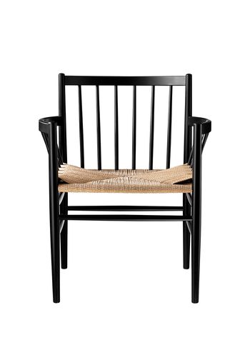 FDB Møbler / Furniture - Silla - J81 by Jørgen Bækmark - Black Beech/Nature Wicker
