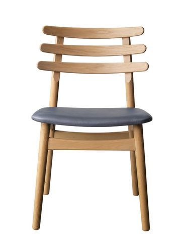FDB Møbler / Furniture - Stol - J48 af Poul M. Volther - Eg / Sort læder