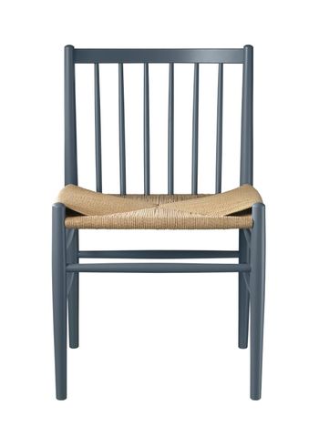 FDB Møbler / Furniture - Chair - J80 by Jørgen Bækmark - Blue Grey Beech/Nature Wicker