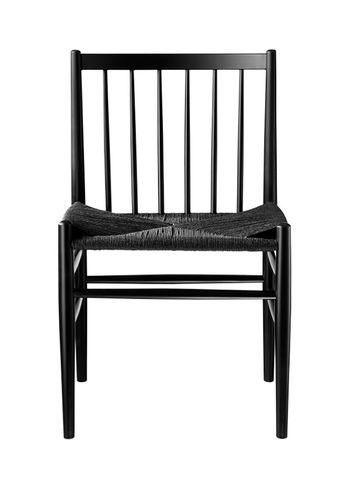 FDB Møbler / Furniture - Chair - J80 by Jørgen Bækmark - Black Beech/Black Wicker
