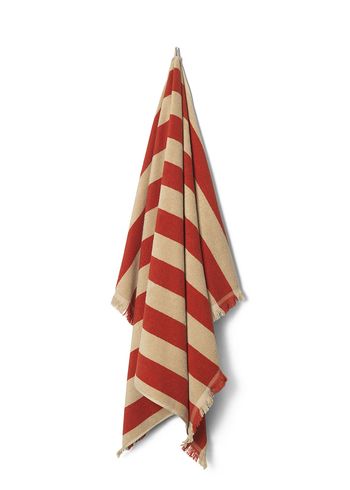 Ferm Living - Asciugamano da bagno - Alee Towel - Light Camel / Red / Beach Towel