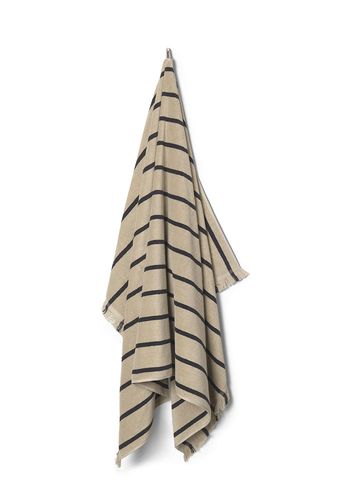 Ferm Living - Badehåndklæde - Alee Towel - Sand / Black / Beach Towel