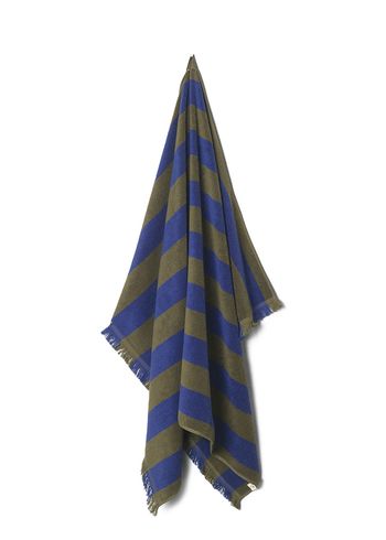 Ferm Living - Badetuch - Alee Towel - Olive / Bright Blue / Beach Towel