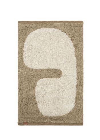 Ferm Living - Bademåtte - Lay Washable Mat - Dark Taupe/Off-white