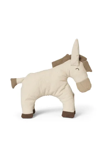 Ferm Living - Vycpané zvíře - Donkey Soft Toy - Undyed/Dark Sand