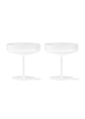 Ferm Living - Champagneglas - Ripple Champagne Saucer (Set of 2) - Frosted