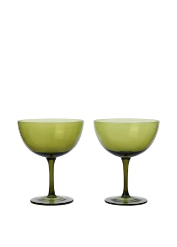 Ferm Living - Koktejlová sklenice - Host Cocktail Glasses - Set Of 2 - Set of 2 - Moss Green