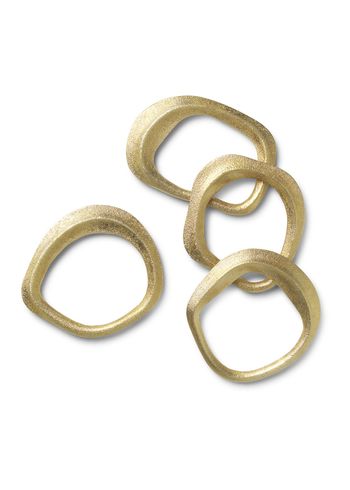 Ferm Living - Dinner Mat - Flow Napkin Rings - Set of 4 - Brass