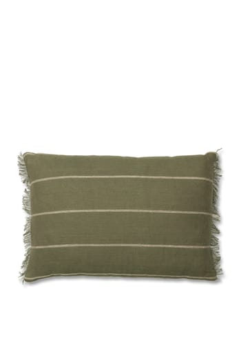Ferm Living - - Calm Cushion Cover - Calm Cushion Cover - Rect. - Olive/Off-white