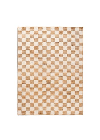 Ferm Living - - Check Wool Jute Rug - - 140 x 200 - Off-white/Natura