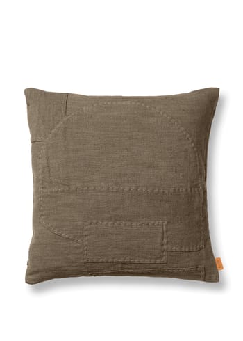 Ferm Living - Pillow - Darn Cushion - Darn Cushion - Dark Taupe
