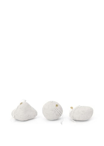 Ferm Living - - Snowball Ornaments - Snowball Ornaments - Set of 3 - White